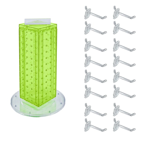 Four-Sided Revolving 4''W x 12''H Pegboard Counter Display w/ 16 2'' Hooks